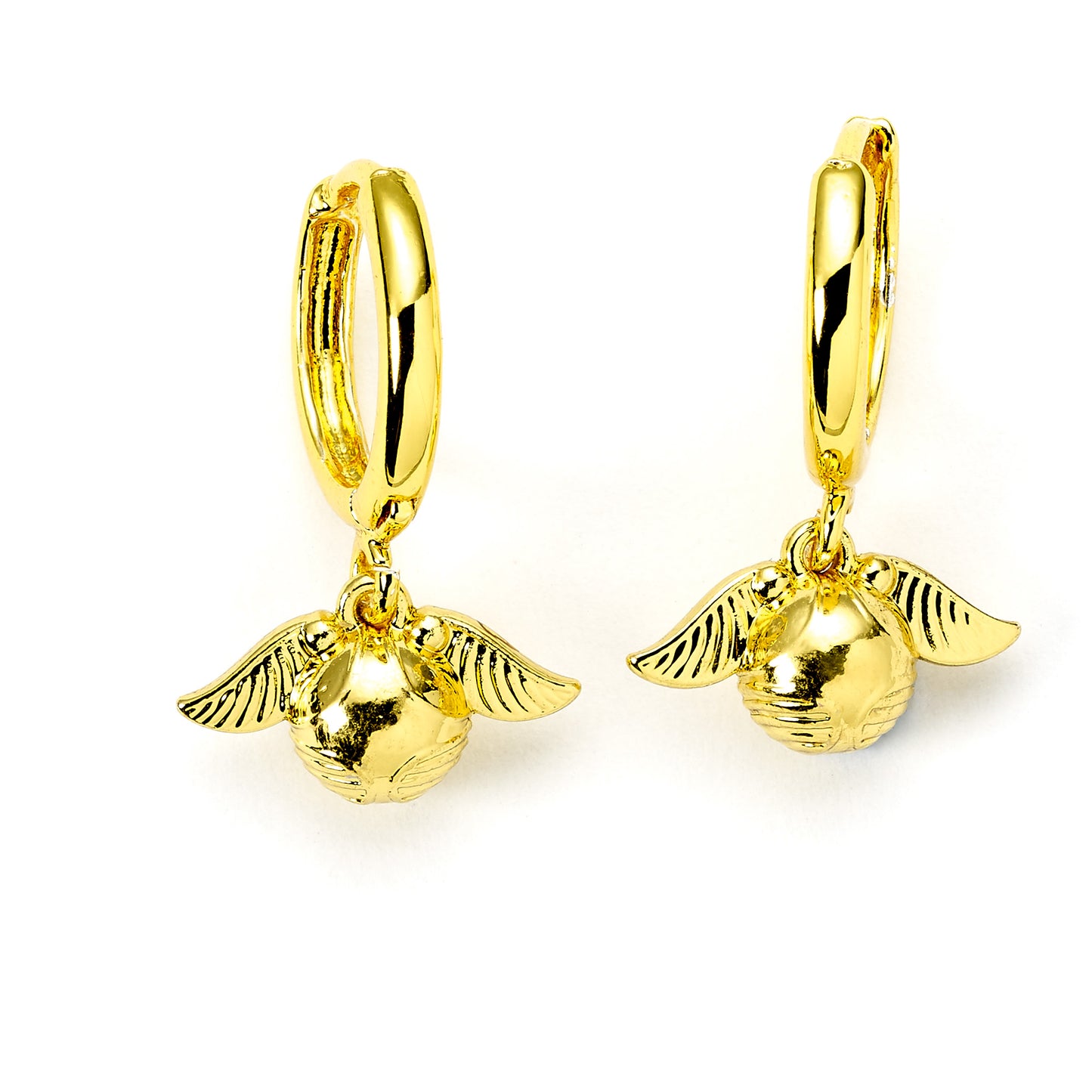 Harry Potter Golden Snitch Gold Tone Huggy Earrings - Gold