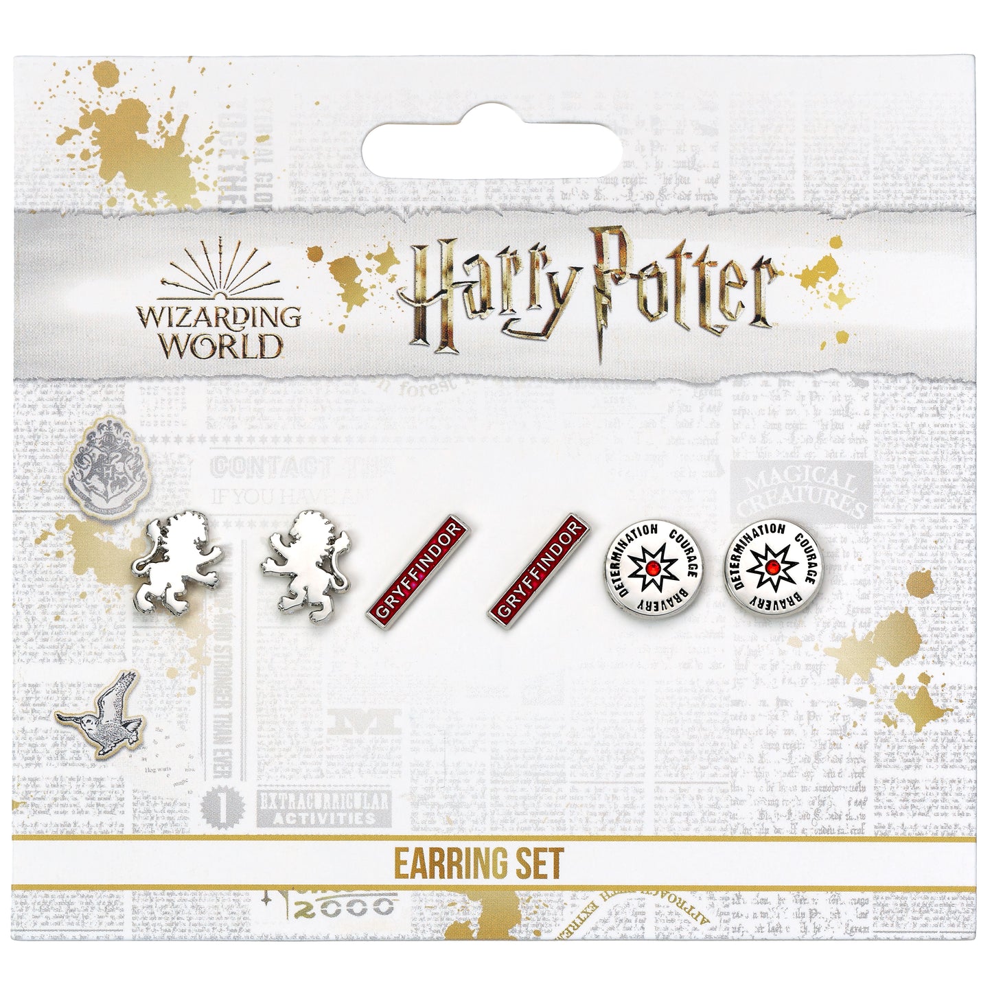 Kellica Harry Potter Gryffindor Set of 3 Stud Earrings