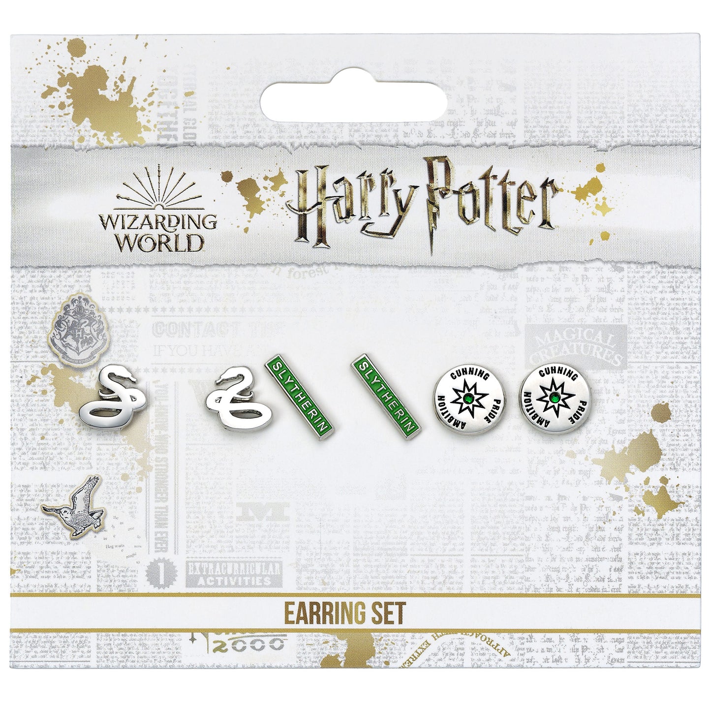 Kellica Harry Potter Slytherin Set of 3 Stud Earrings