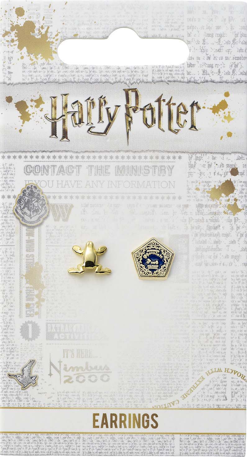 Boucles d'Oreilles Chocogrenouille et Boîte Harry Potter - Argent