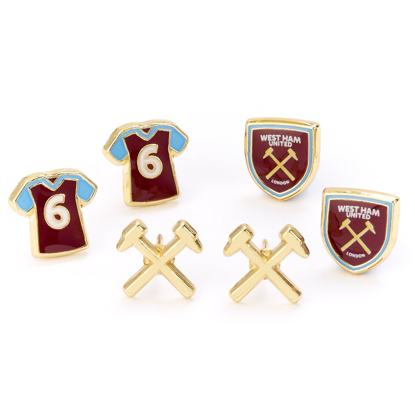 West Ham Stud Earring Set