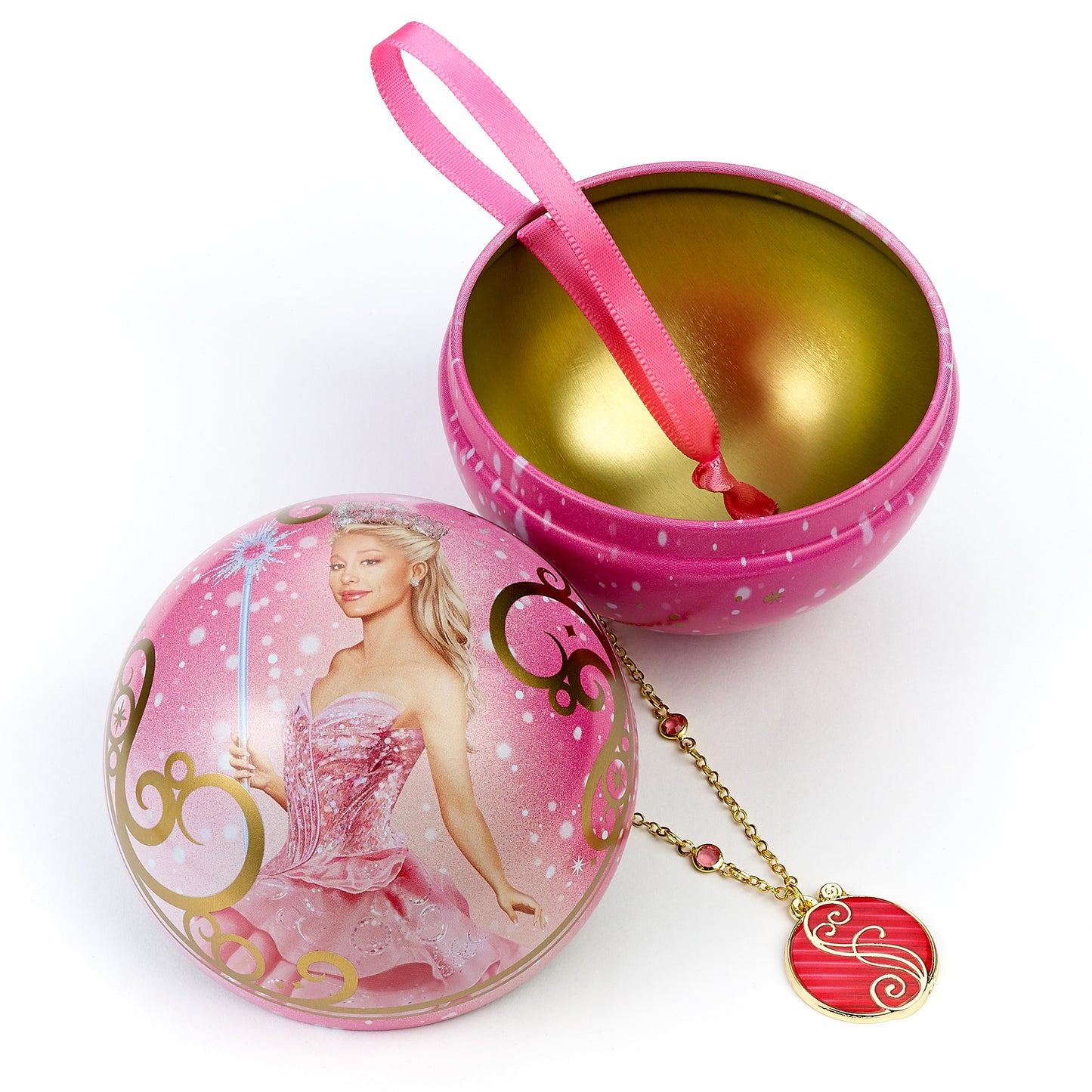 Wicked Glinda Pink Shiz University Gift Bauble with Necklace Inside