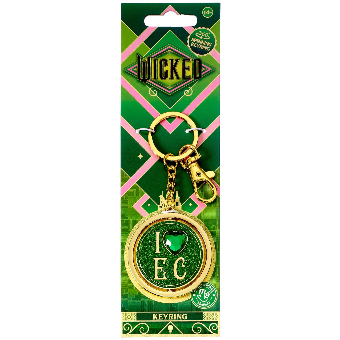 Wicked I love Emerald City Spinning Keyring