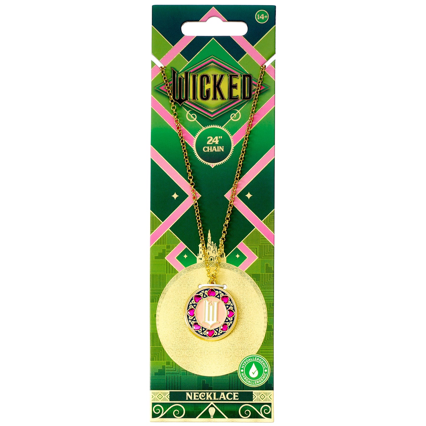 Wicked 'W' logo with Crystal Border Necklace