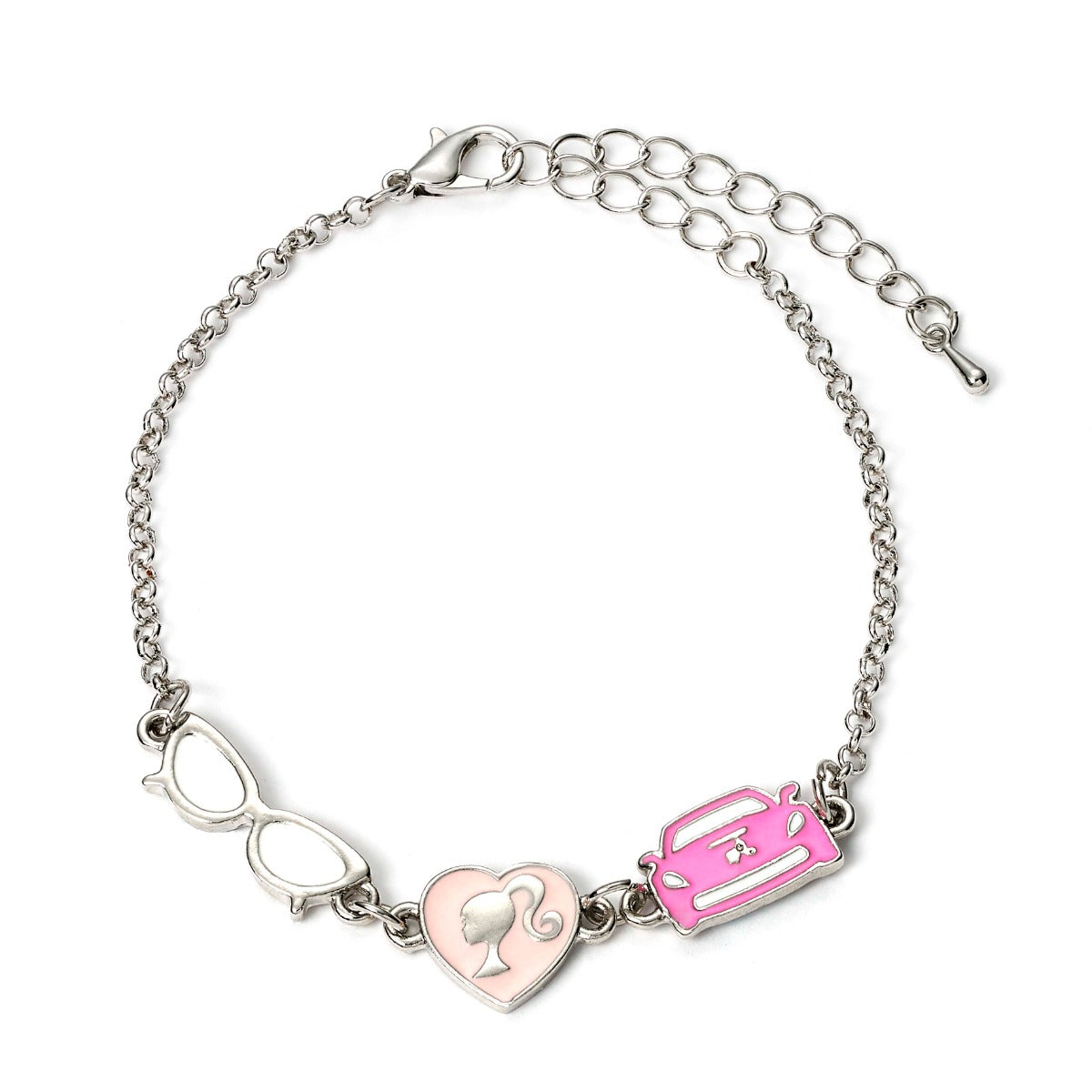 Barbie™️ Charm Bracelet with three classic Charms - Silhouette, Glasses and Corvette