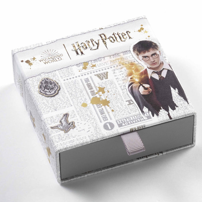 Harry Potter Sterling Silver Lightning Bolt Slider Charm Embellished with Crystals