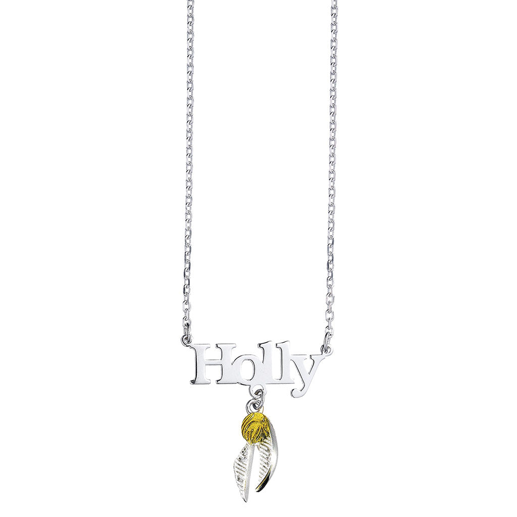 Harry Potter Personalised Necklace with Golden Snitch Charm - Sterling Silver