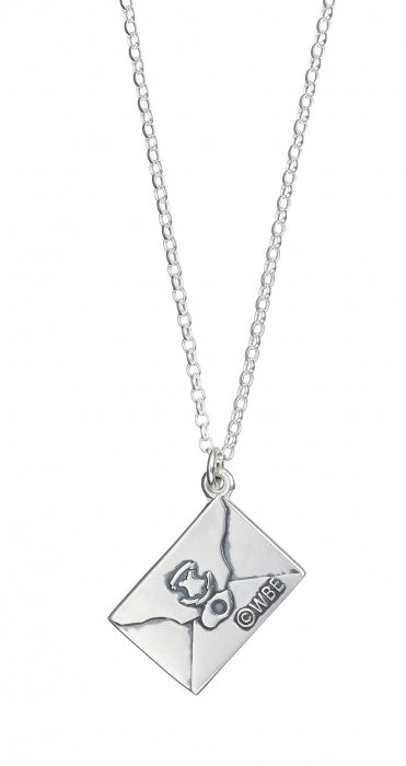 Harry Potter Sterling Silver Hogwarts Acceptance Letter Charm Necklace - Silver
