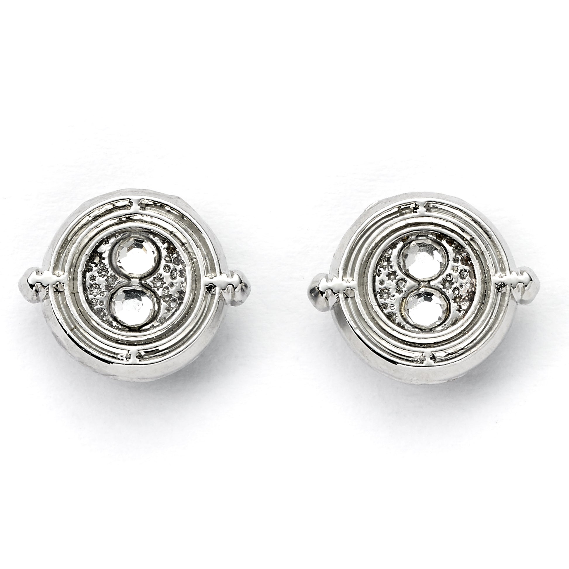 Harry Potter Time Turner Silver Plated Stud Earrings Silver