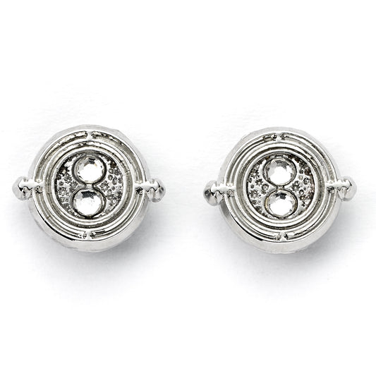 Harry Potter Time Turner Silver Plated Stud Earrings - Silver