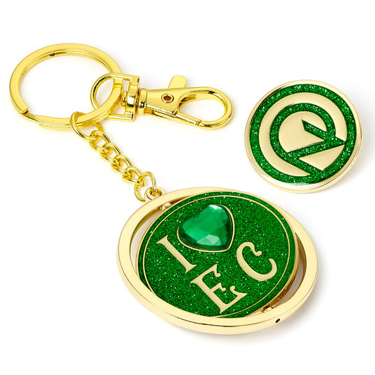 Wicked I Love Emerald City Keyring & Oz Logo Pin Badge Gift Set