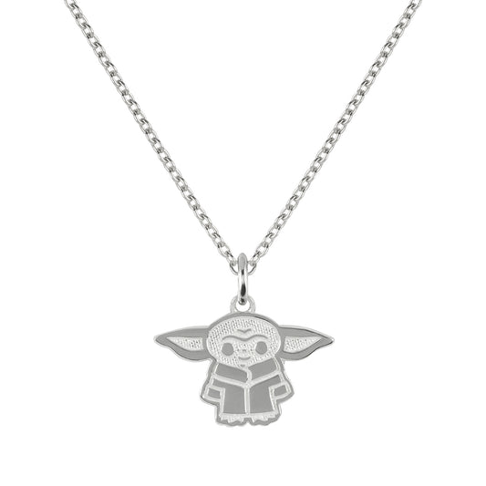 Disney Baby Yoda Sterling Silver Pendant Necklace