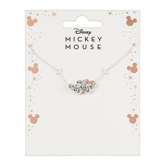 Disney Mickey & Minnie Mouse Two Tone Silver Plate Necklace