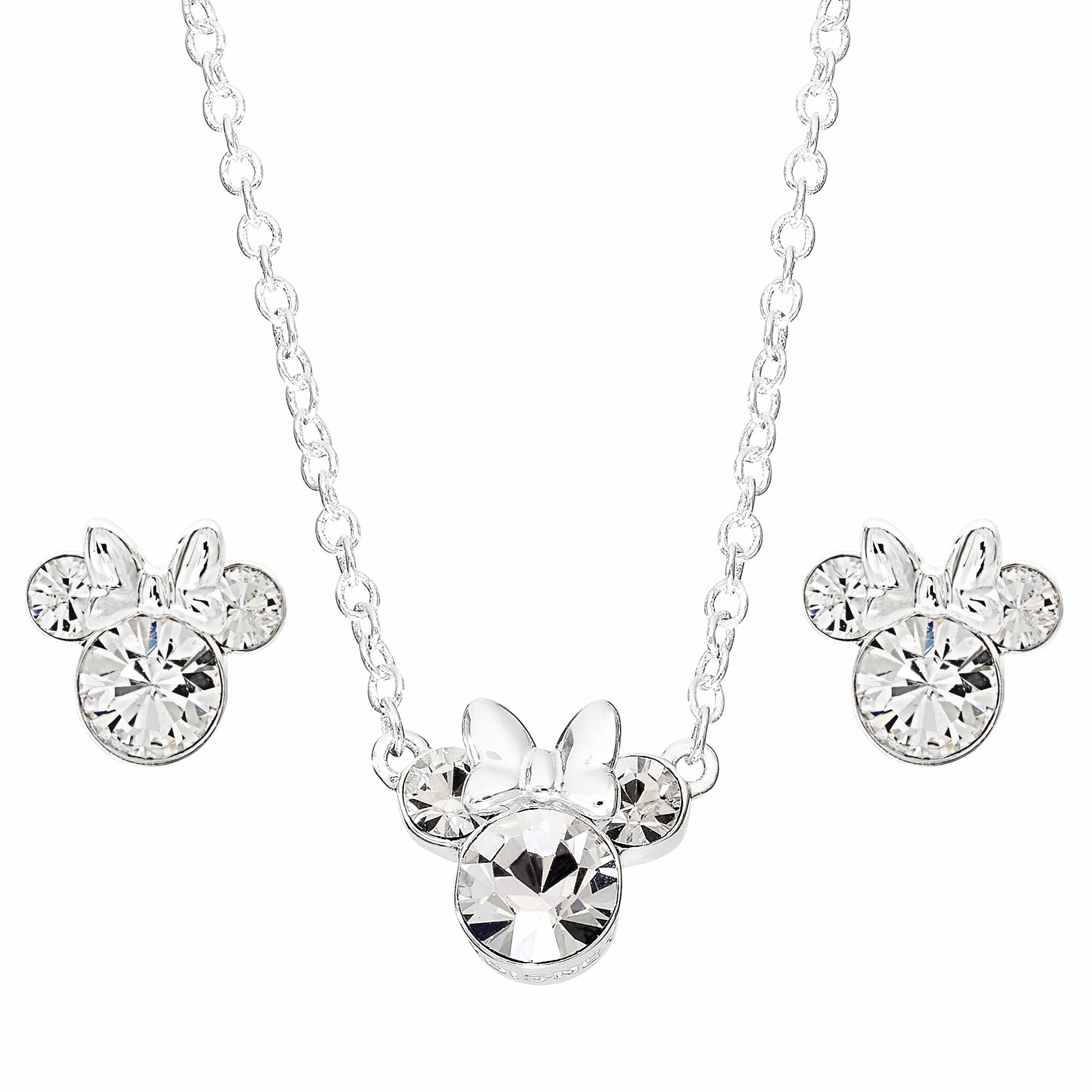 Disney Minnie Mouse Silver and Rose Gold Sterling Silver Necklace  N900521TL-16