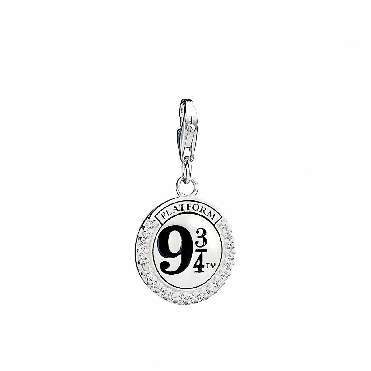 Harry Potter Sterling Silver Platform 9 3/4 Clip Charm with Crystal Elements
