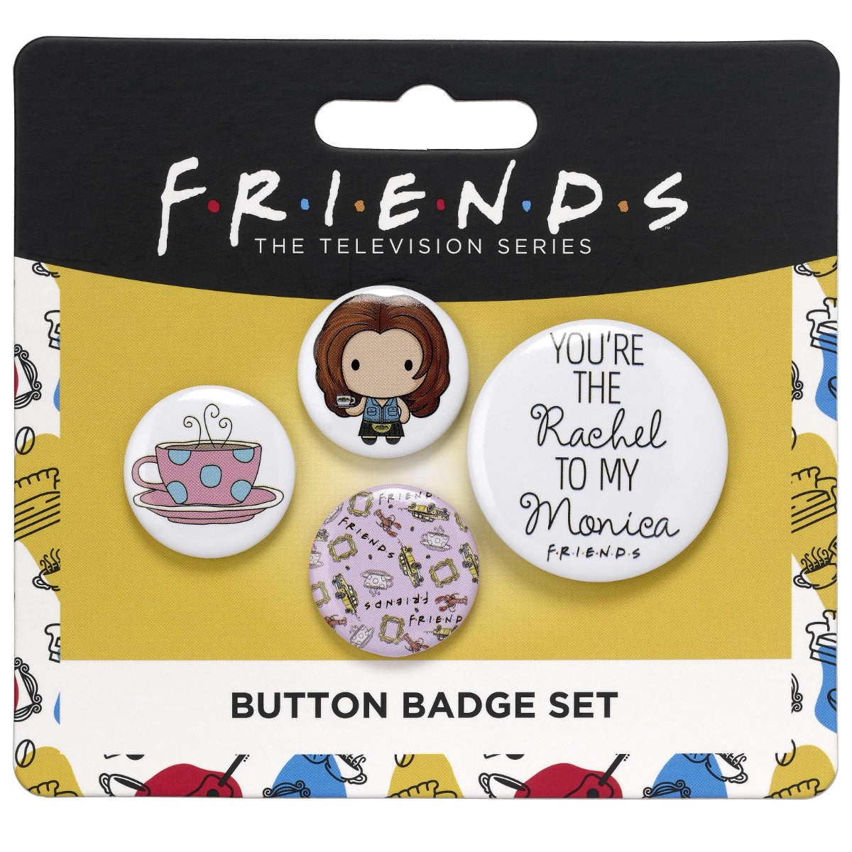 Friends the TV Series Rachel Button Badge Set - Rose