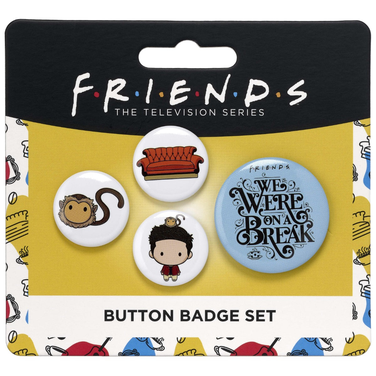 Friends the TV Series Ross Button Badge Set - Blue