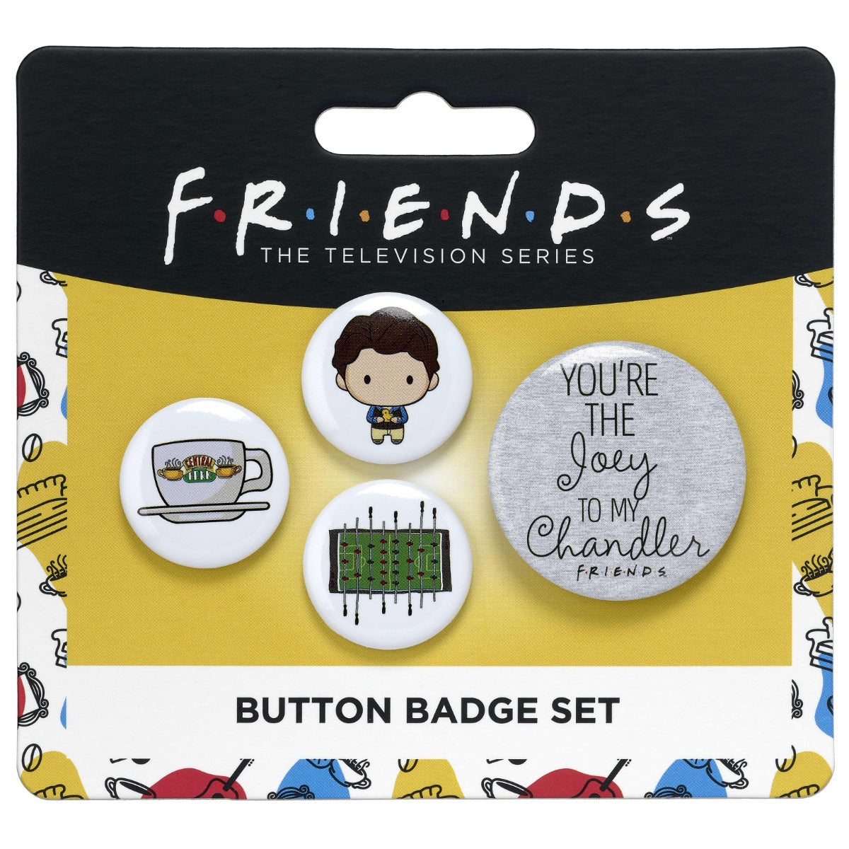 Friends the TV Series Chandler Button Badge Set - Grey