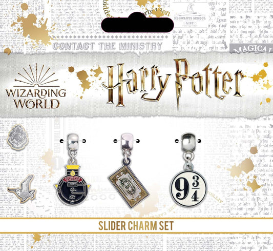 Harry Potter  Charm Set - Hogwart's Express, Train Ticket, Platform 9 3/4 - Silver