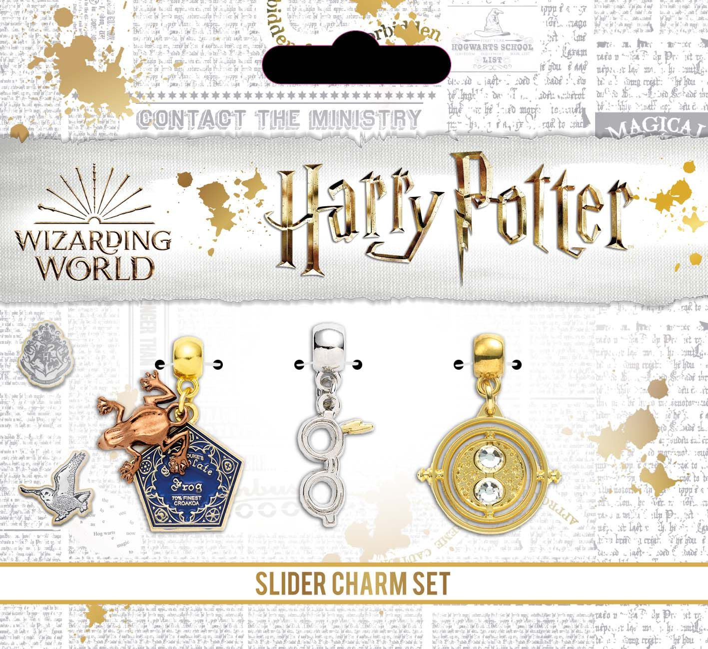 Harry Potter  Charm Set - Chocolate Frog, Glasses & Lightning Bolt, Time Turner - Silver
