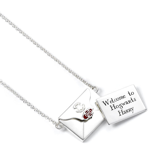 Harry Potter Hogwarts Acceptance Letter with Opening Envelope feature Necklace- Non Personalised Replica- Sterling Silver