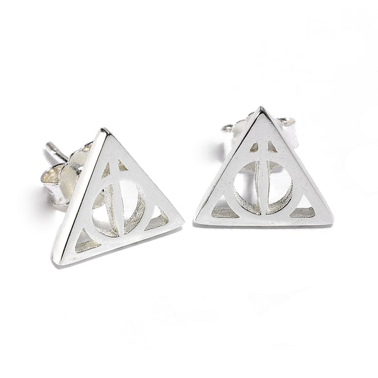 Harry Potter Deathly Hallows Stud Earrings - Sterling Silver