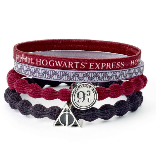 Harry Potter Official Silver Plated Bracelet with Deathly Hallows, Golden  Snitch and Platform 9 3/4 Charm