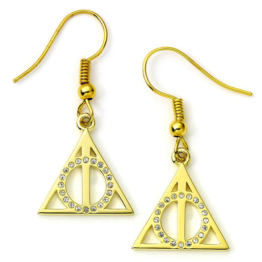 Boucles d'oreilles Harry Potter en argent sterling plaqué or Reliques de la mort