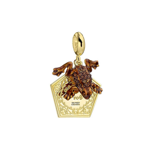 Harry Potter Chocolate Frog Slider Charm Embellished with Crystals - Gold Plated Sterling Silver