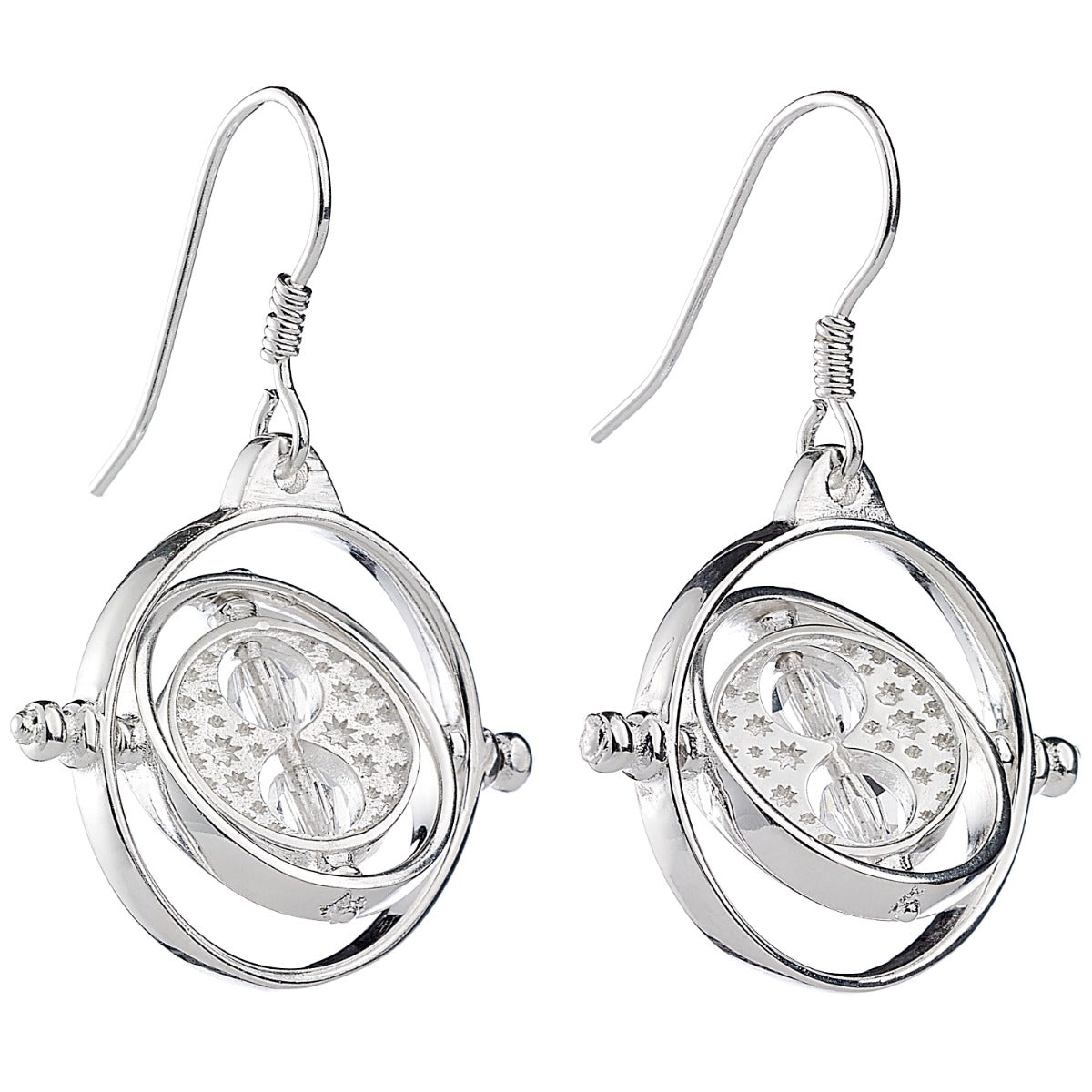 Harry Potter Time Turner Drop Earrings Embellished with Crystals - Sterling Silver