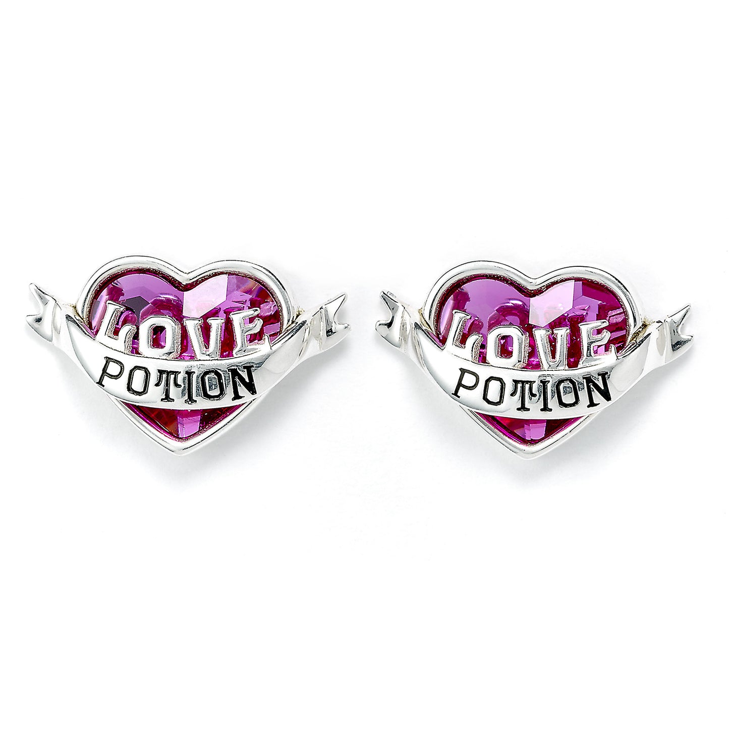 Harry Potter Love Potion Stud Earrings Embellished with Crystals - Sterling Silver