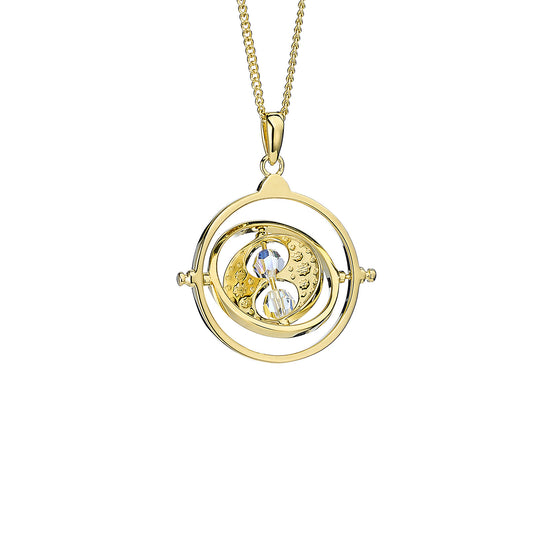 Harry Potter  Time Turner Necklace Embellished with Crystals - Gold Plated Sterling Silver