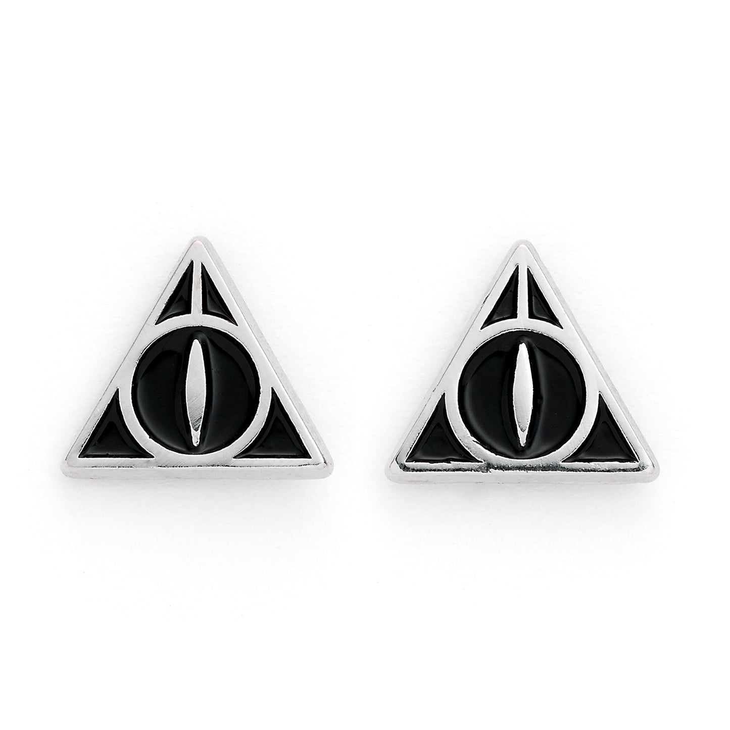 Boucles d'Oreilles Tige Reliques de la Mort Harry Potter - Noir