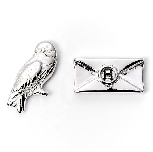 Harry Potter  Hedwig the Owl and Acceptance Letter Stud Earrings - Silver